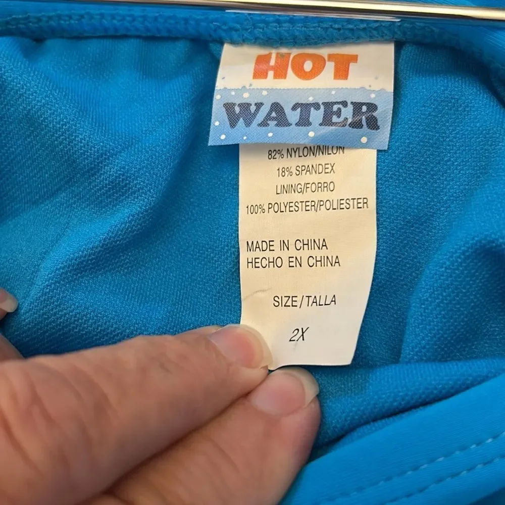 Hot Water Royal  Blue Swim Skort with Adjustable Side Ties Size 2X NWOT